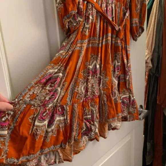 Anthropologie Orange Paisley Dress - Picture 3 of 5